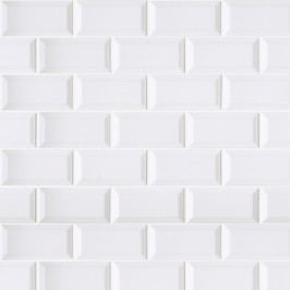 Keramische wandtegel | 7.5x15 cm | Biseauté White keramische wandtegels, wandtegel, wit, metrotegel, keukentegel, badkamerwand, landelijke woning